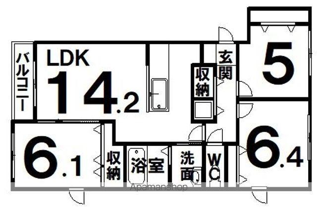 シャルール(3LDK/2階)の間取り写真