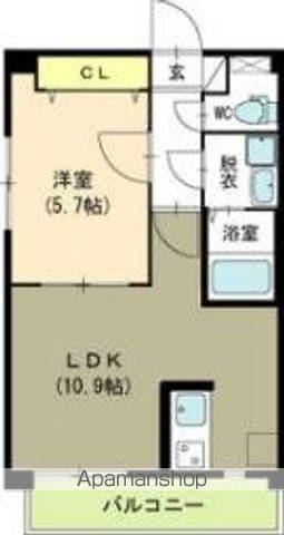レンテ美咲(1LDK/5階)の間取り写真
