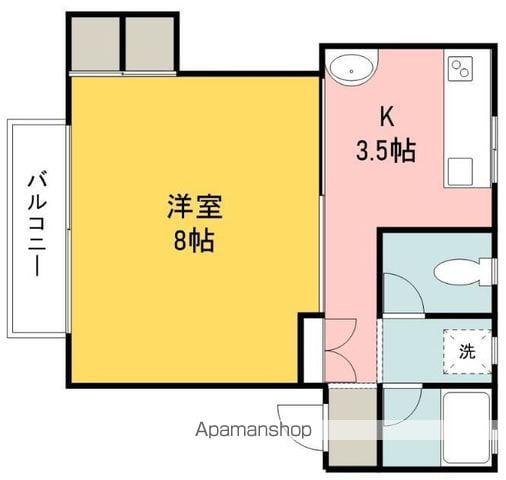 サンヴェルディ東石井(1K/2階)の間取り写真