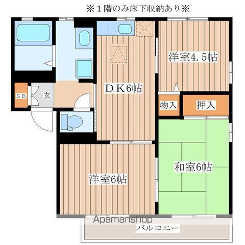 ラフィーネ栗生(3DK/2階)の間取り写真