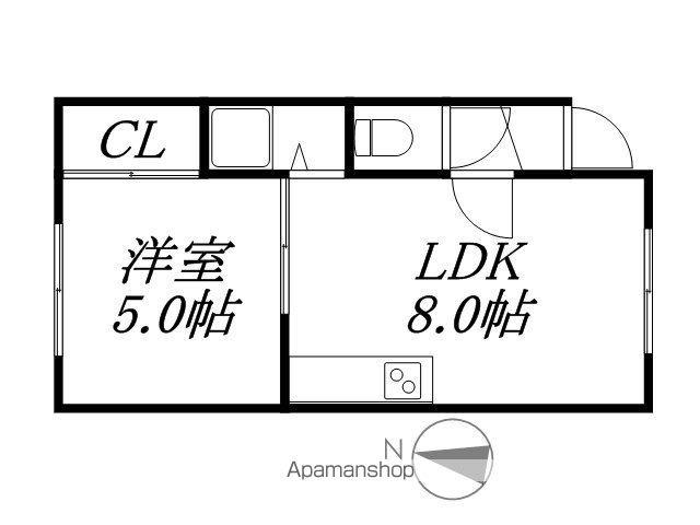 コーポ大屋B(1LDK/2階)の間取り写真