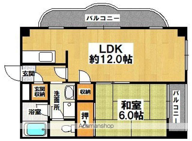 ジーフラット堺(1LDK/3階)の間取り写真