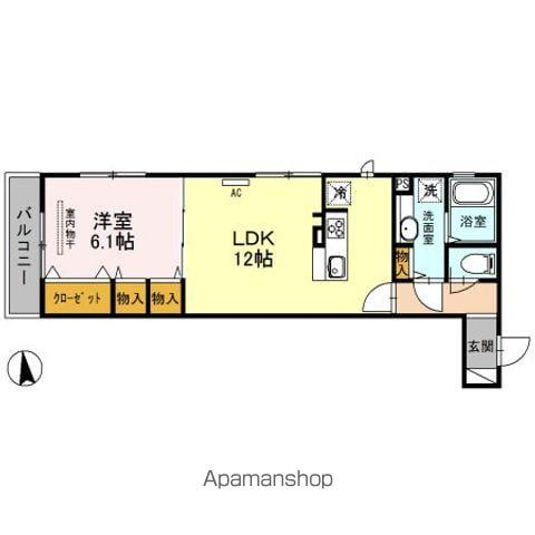 カルム鷺沼(1LDK/2階)の間取り写真