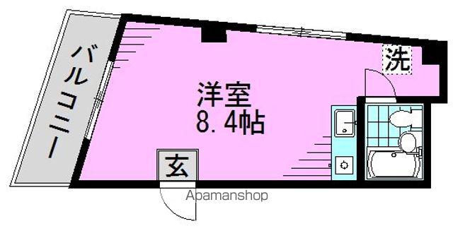 Fコート(ワンルーム/4階)の間取り写真