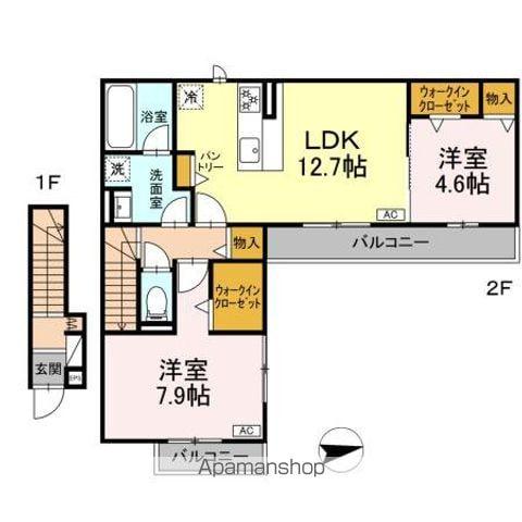 エスプレッシーヴォ(2LDK/2階)の間取り写真