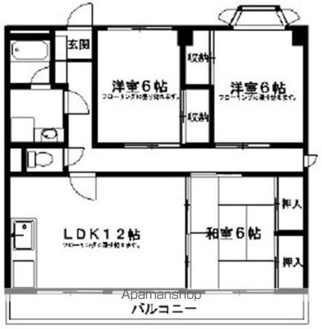 サンコウ舞松原Ⅱ(3LDK/3階)の間取り写真