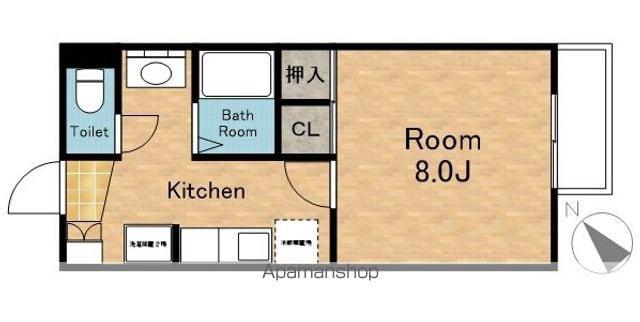 レジデンスメリディオ(1K/2階)の間取り写真