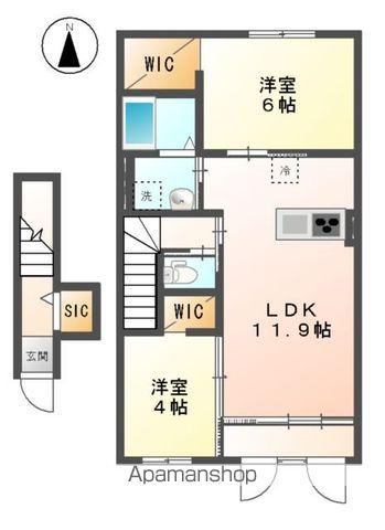 セレーナクオーレ(2LDK/2階)の間取り写真