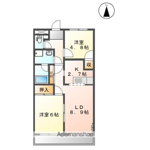 ベルエアー(2LDK/2階)の間取り写真