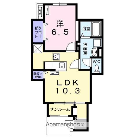 名古屋市名港線 日比野駅(名古屋市営) 徒歩8分 3階建 築6年(1LDK/1階)の間取り写真