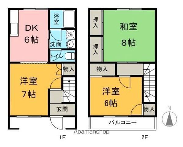 百瀬パルデンス　(3DK)の間取り写真