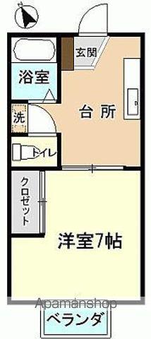 プレジール(1DK/2階)の間取り写真