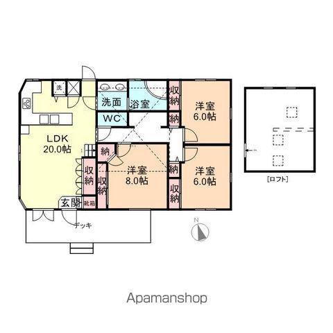 富山地鉄不二越上滝 大庄駅 徒歩13分 2階建 築29年(3LDK)の間取り写真