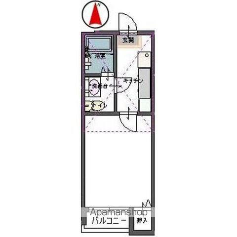 オレンジヒルズ(1K/1階)の間取り写真