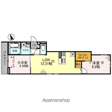 ANGELO(2LDK/2階)の間取り写真