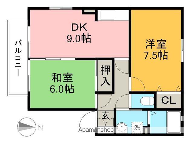 エピナールB(2DK/2階)の間取り写真