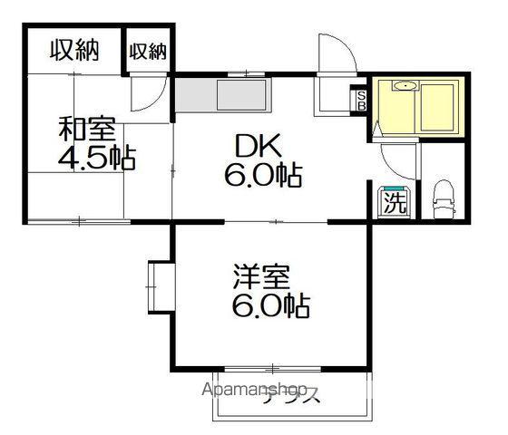 メゾン・ボルガート(2DK/1階)の間取り写真