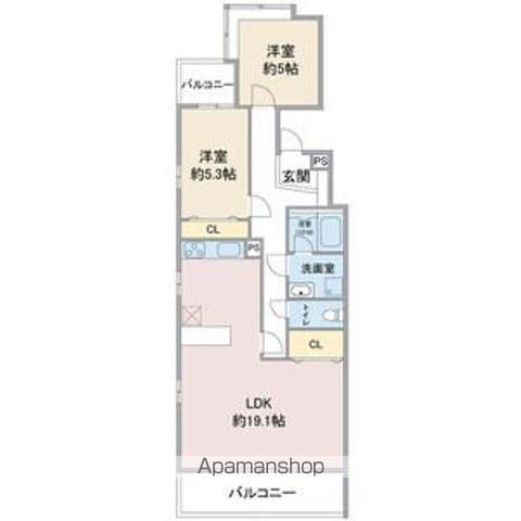 サンハイツ小幡(2LDK/3階)の間取り写真