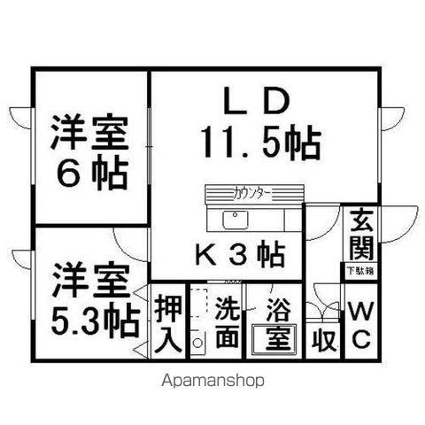 コーポTAR1(2LDK/2階)の間取り写真