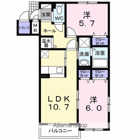 AMYⅡ(2LDK/1階)の間取り写真