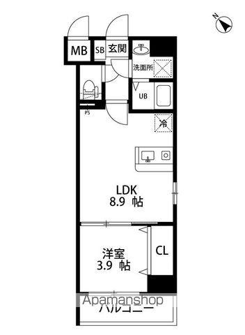 MODERN PALAZZO 博多駅 ABROAD(1LDK/6階)の間取り写真