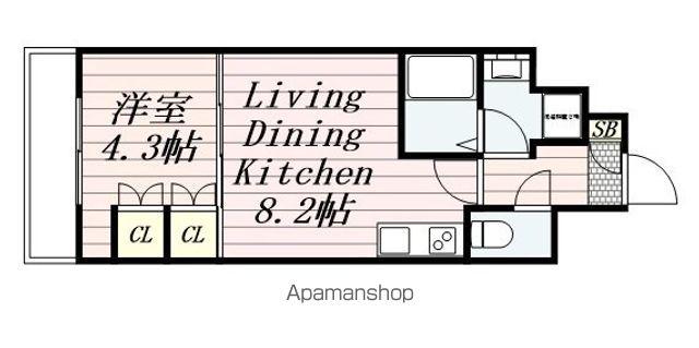 BRILLIA IST 墨田曳舟(1LDK/11階)の間取り写真
