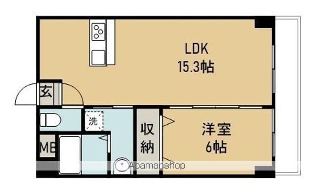 グラバード(1LDK/5階)の間取り写真