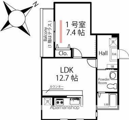 ハーミットクラブハウス大船4 A棟(1LDK/3階)の間取り写真