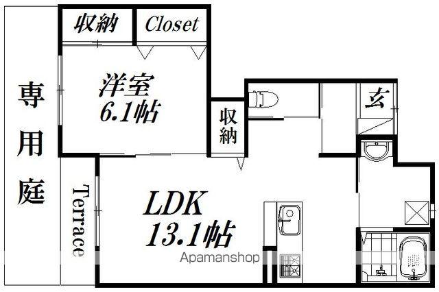 CIEL(1LDK/1階)の間取り写真