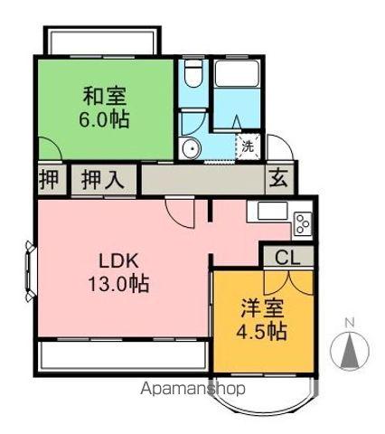 サンウィルY(2LDK/4階)の間取り写真