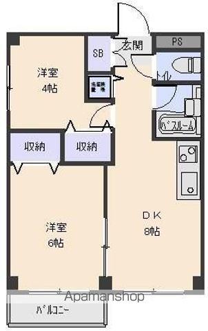 ルレーヴ久我山(2DK/3階)の間取り写真