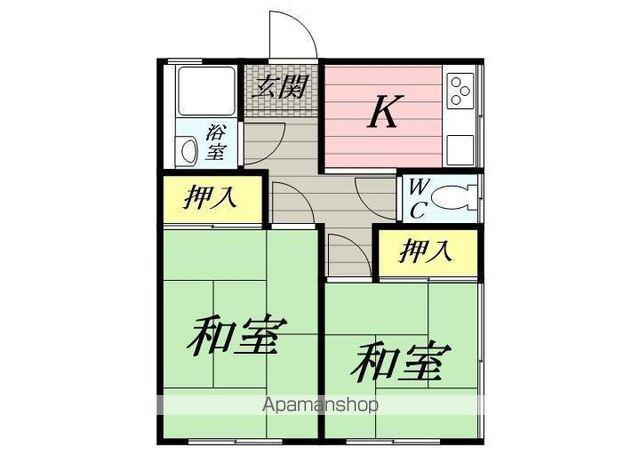 杉山アパート(2K/2階)の間取り写真