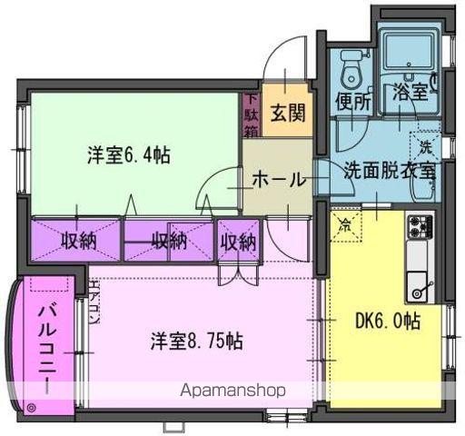 マンションROYALK(2DK/1階)の間取り写真