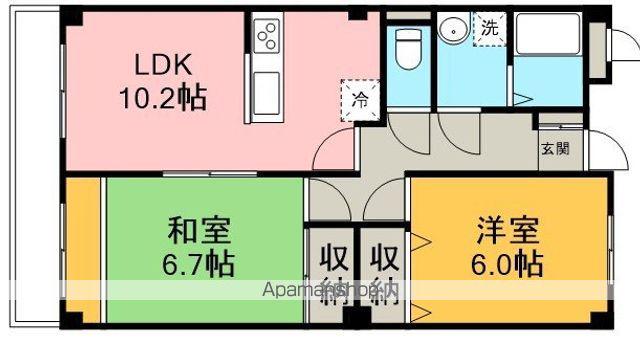 セジュール泉町(2LDK/3階)の間取り写真