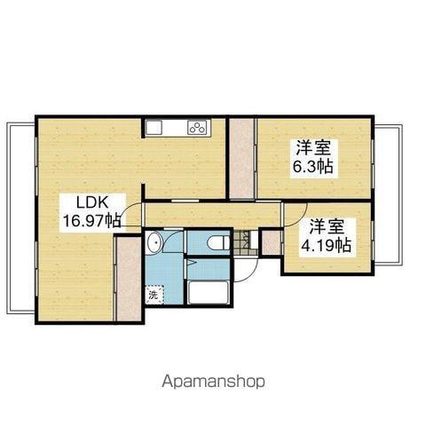 KSB山越Ⅰ(2LDK/4階)の間取り写真
