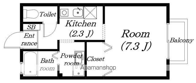 ライブリーハイムSASADA(1K/2階)の間取り写真