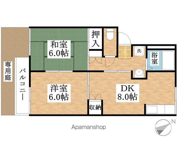 コーポリーベ(2DK/1階)の間取り写真