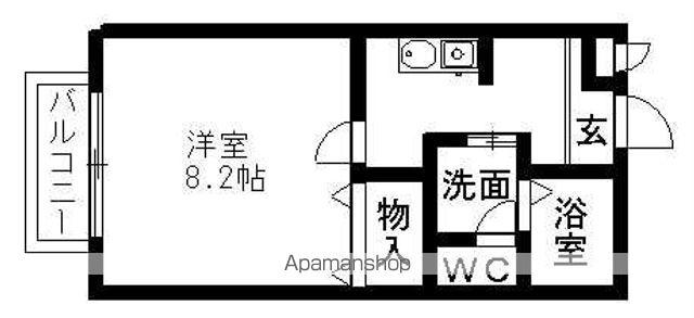 ヴィラ花水木(1K/2階)の間取り写真