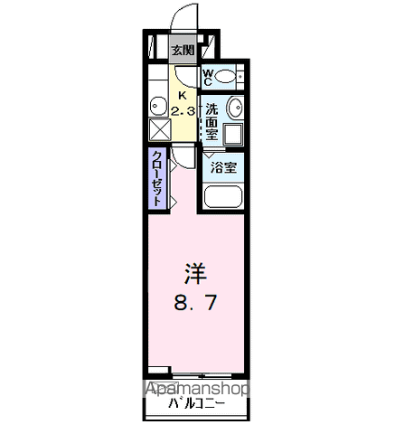セレーノ カーサ(1K/2階)の間取り写真