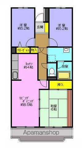 プリサヴェール(3LDK/4階)の間取り写真