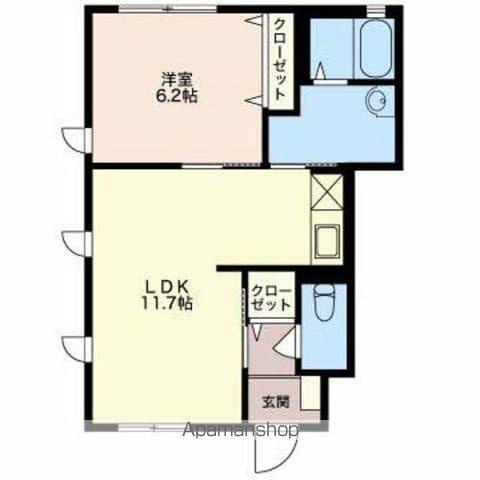 パルテール(1LDK/2階)の間取り写真