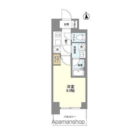 リヴェント難波ウエスト(1K/6階)の間取り写真