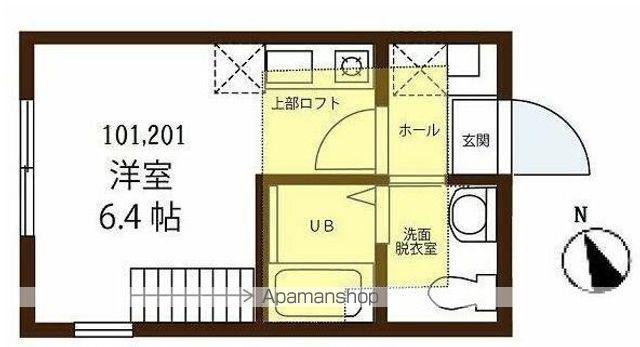 ハーミットクラブハウス山手Ⅲ(ワンルーム/2階)の間取り写真