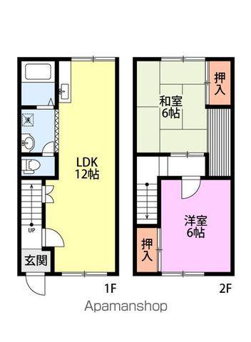 外山レイクサイドハウスK棟(2LDK/1階)の間取り写真