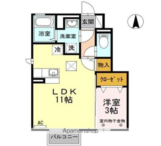 ルイティアⅠ(1LDK/1階)の間取り写真