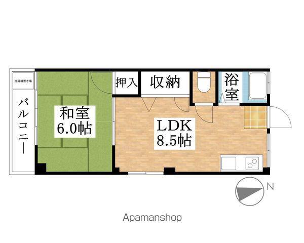 グリーンマンション(1LDK/3階)の間取り写真
