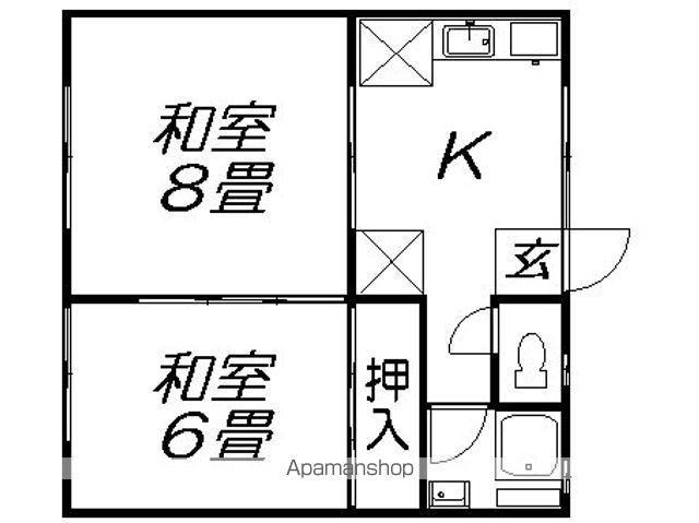 メゾンドさくら(2K/1階)の間取り写真