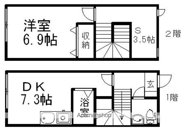 リースランド向中野A(1SDK/1階)の間取り写真
