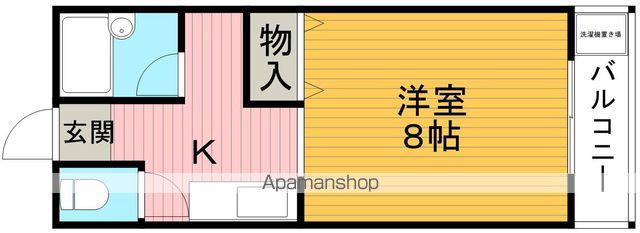 延明ハイツ(ワンルーム/1階)の間取り写真
