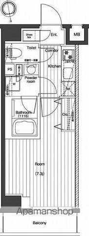 プレミアムキューブG北新宿(1K/6階)の間取り写真